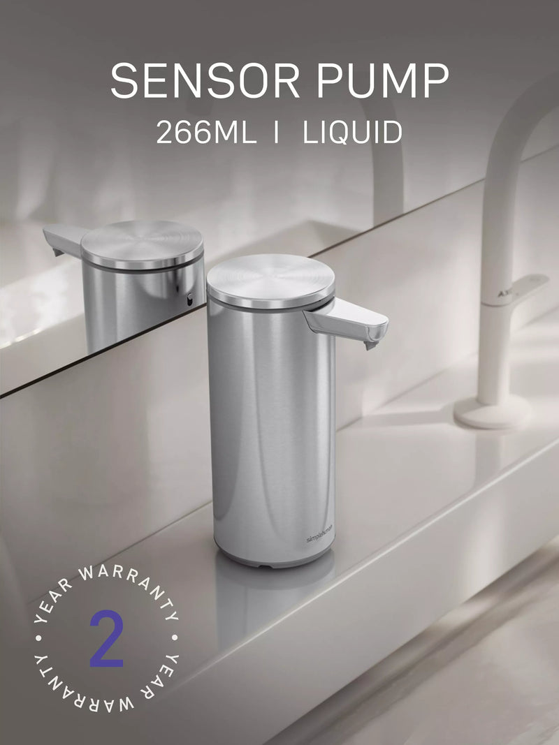 Simplehuman sensor soap dispenser stainless steel 266ml, UK version