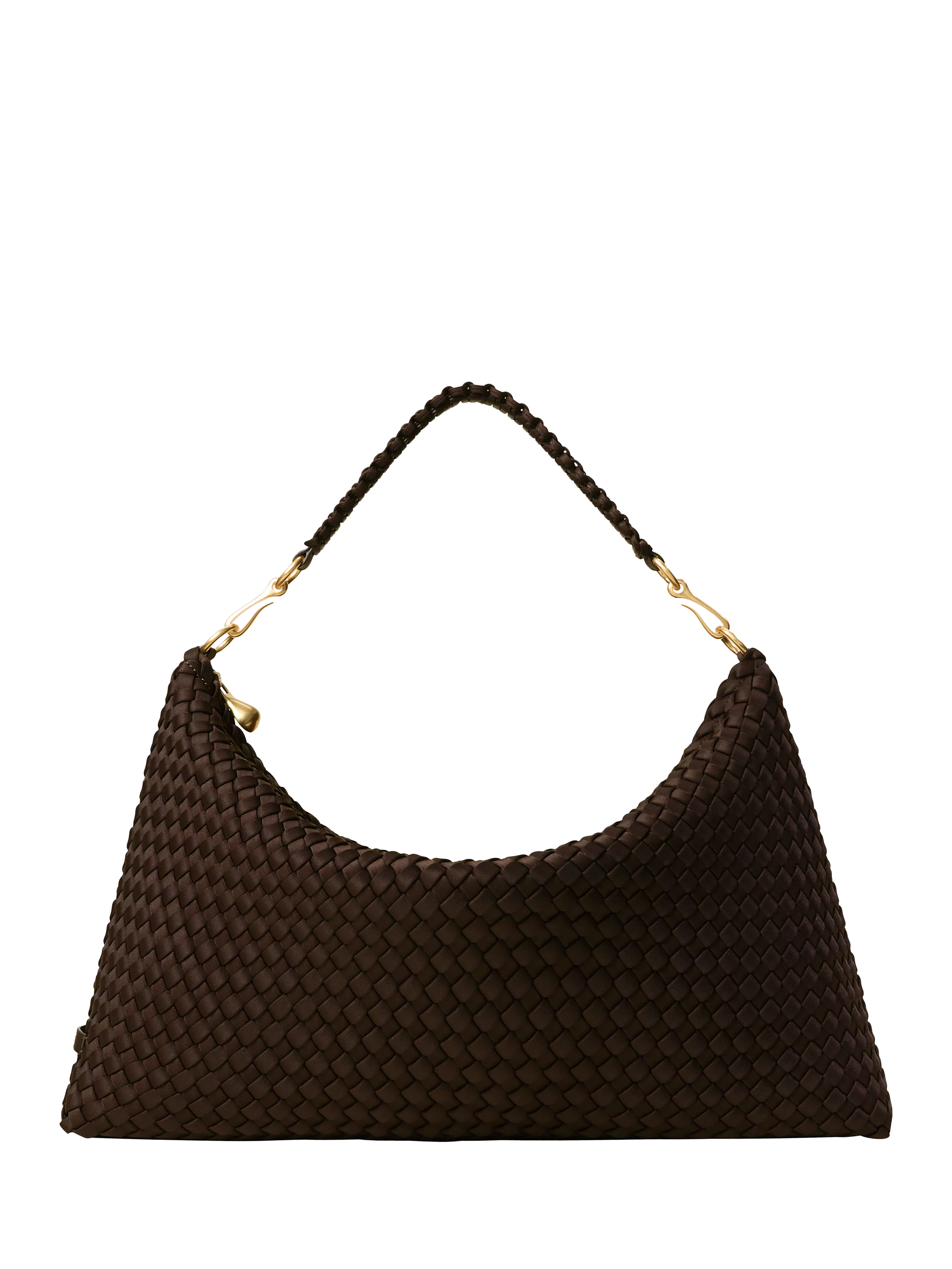 NAGHEDI woven half moon shoulder bag, imported from the UK