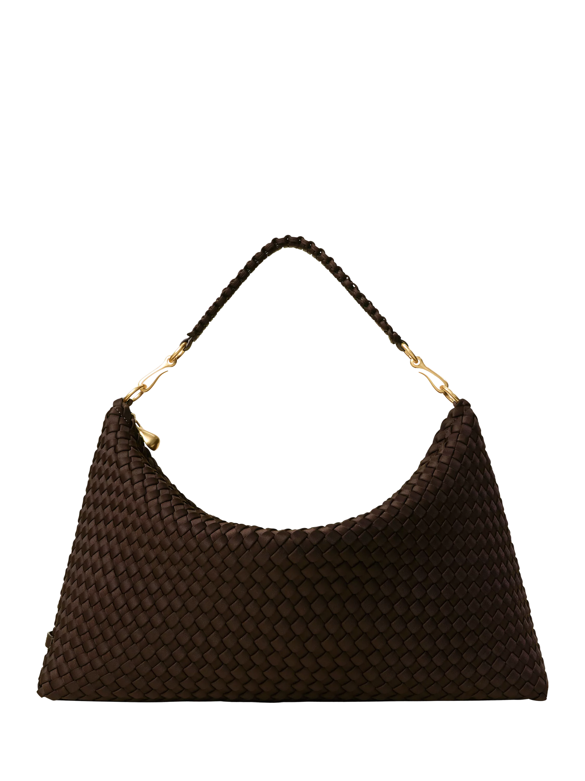 NAGHEDI woven half moon shoulder bag, imported from the UK