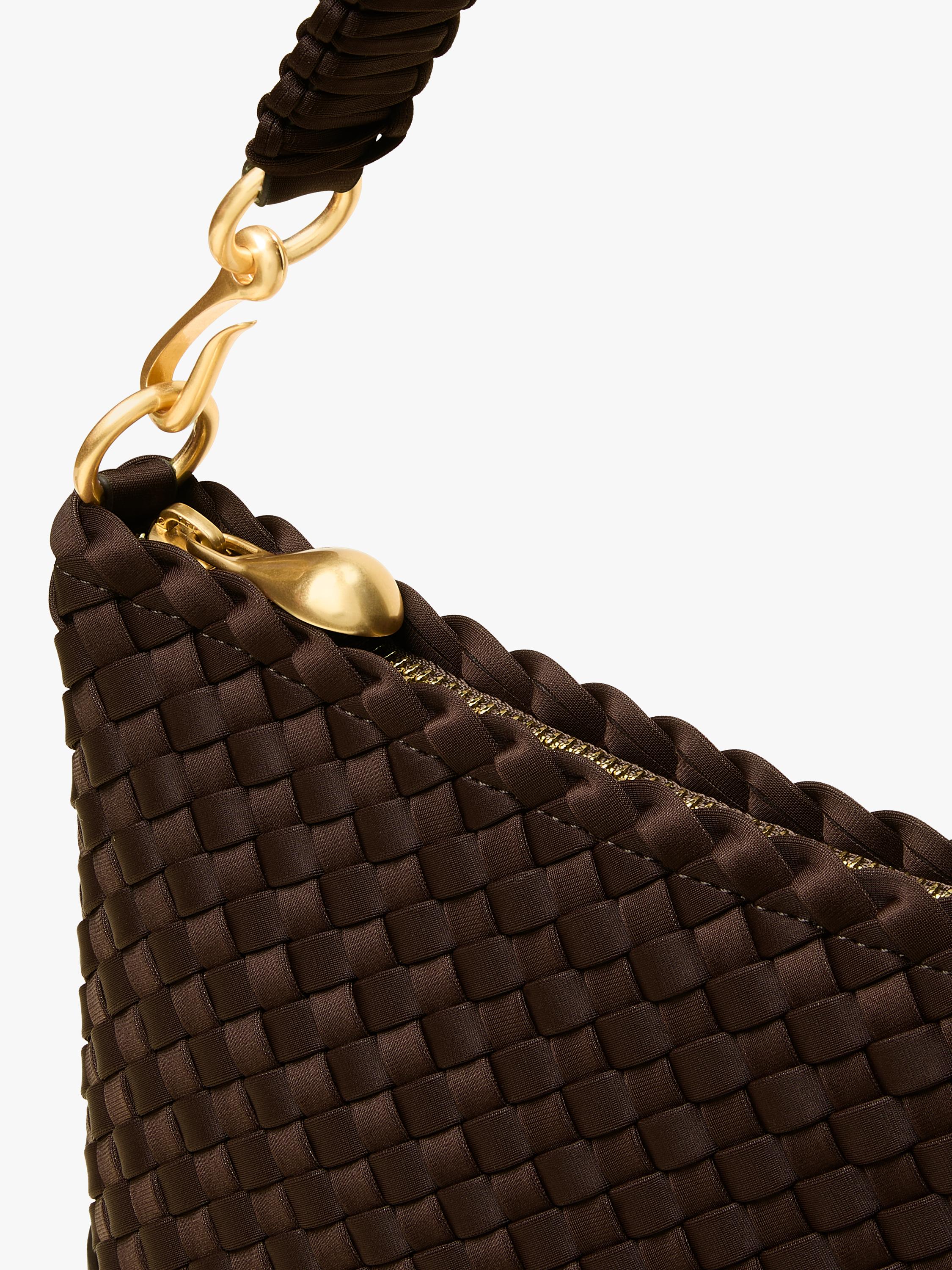 NAGHEDI woven half moon shoulder bag, imported from the UK