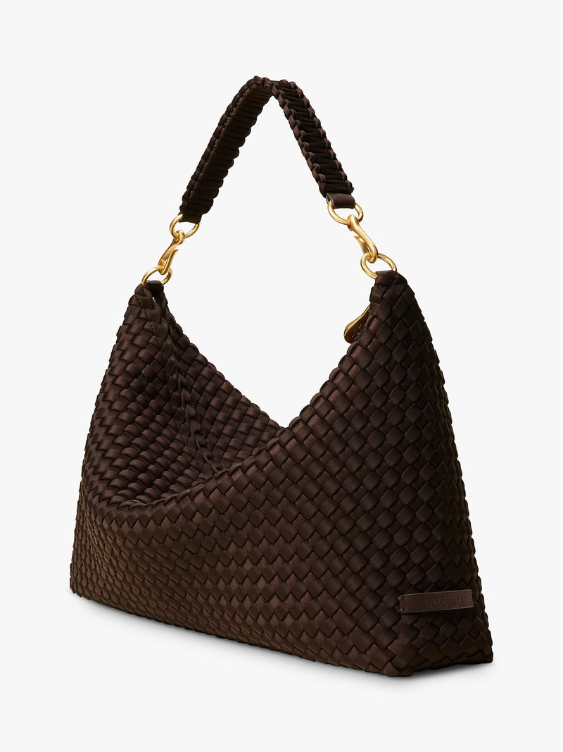 NAGHEDI woven half moon shoulder bag, imported from the UK