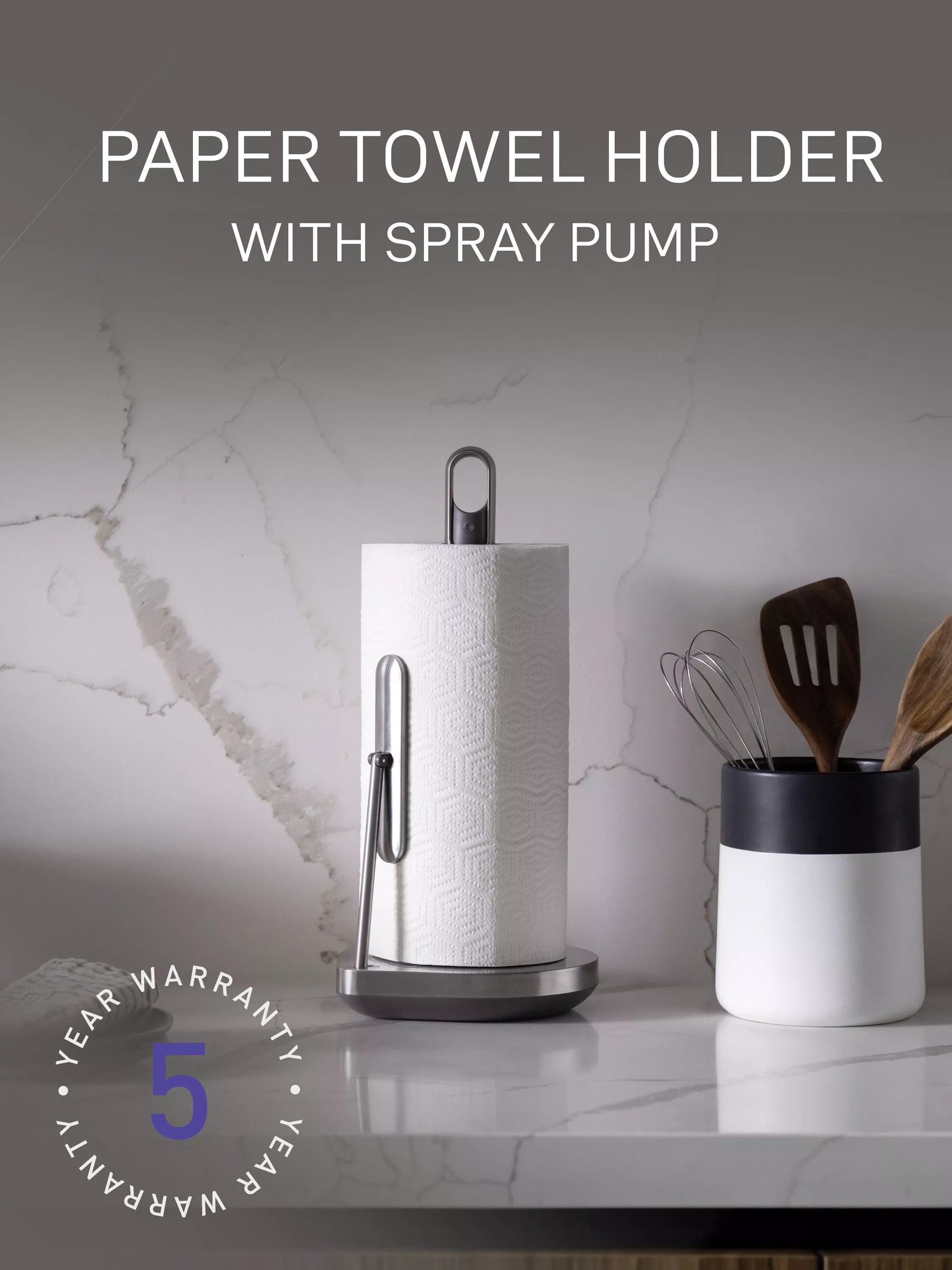 Simplehuman kitchen roll holder with spray pump - British product