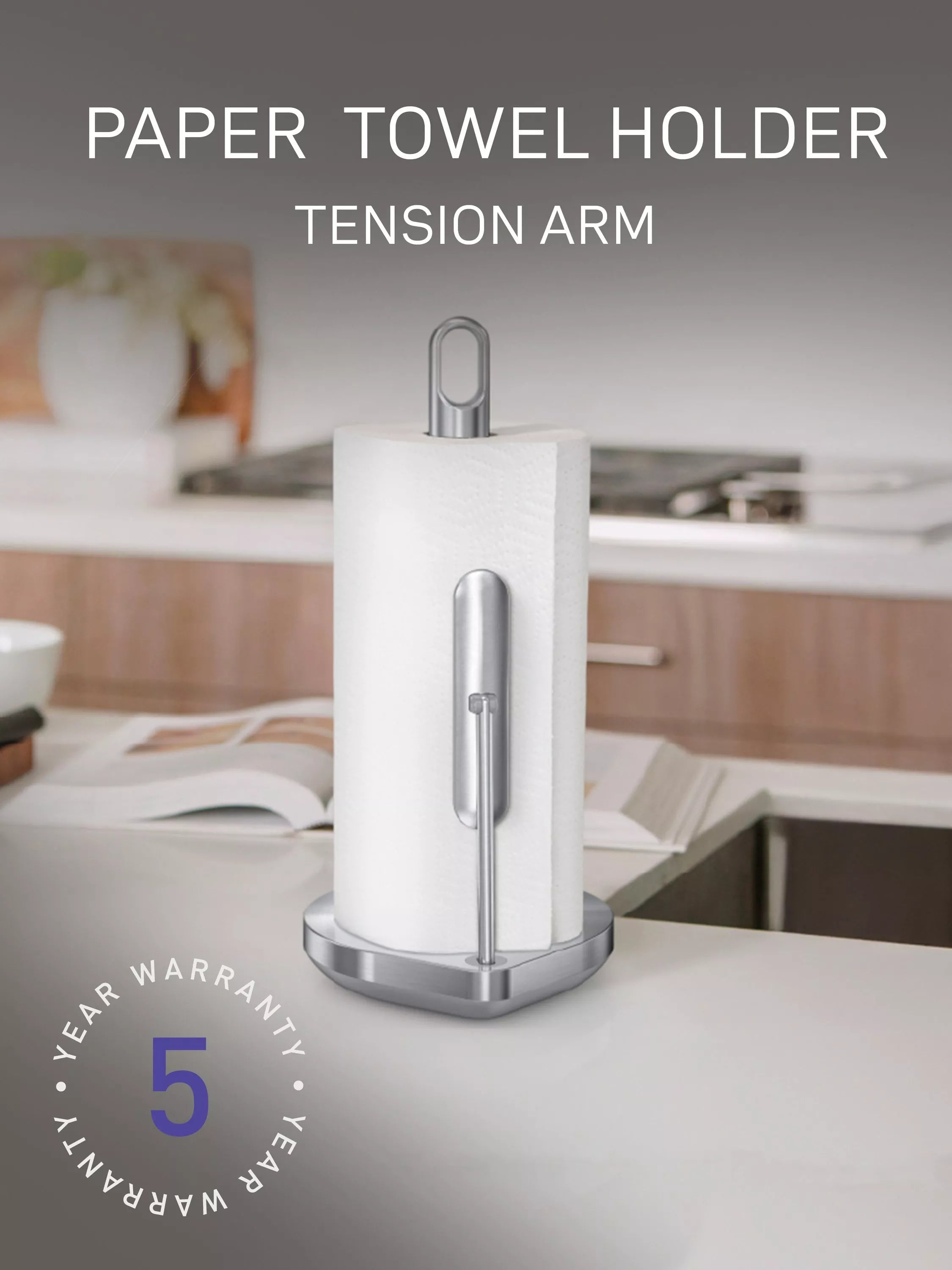 Simplehuman kitchen roll holder brushed steel, UK version