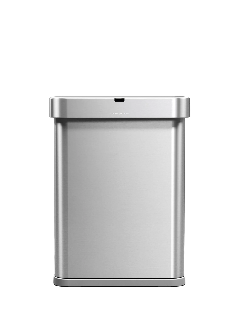 Simplehuman rectangular sensor bin 58L stainless steel, UK version