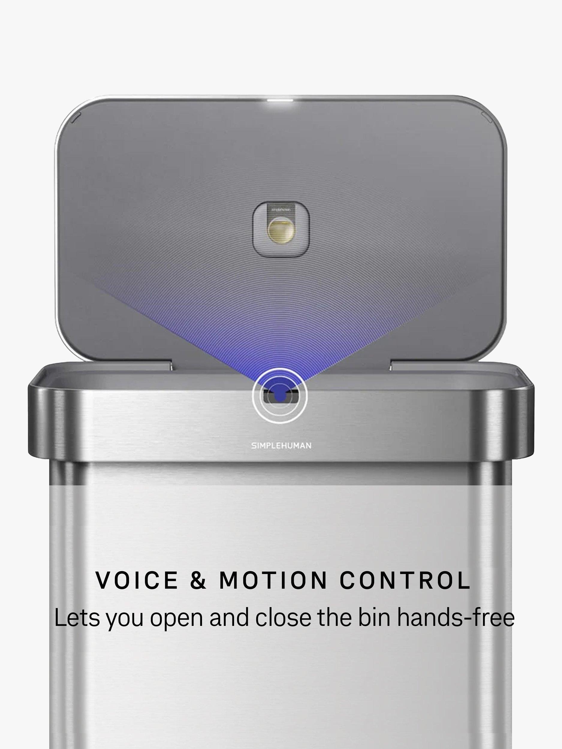Simplehuman rectangular sensor bin 58L stainless steel, UK version