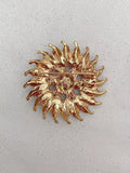 QueenMee embellished sunflower brooch with crystals and pearls (British brand)