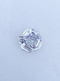 QueenMee silver rose brooch with diamante trim - British product