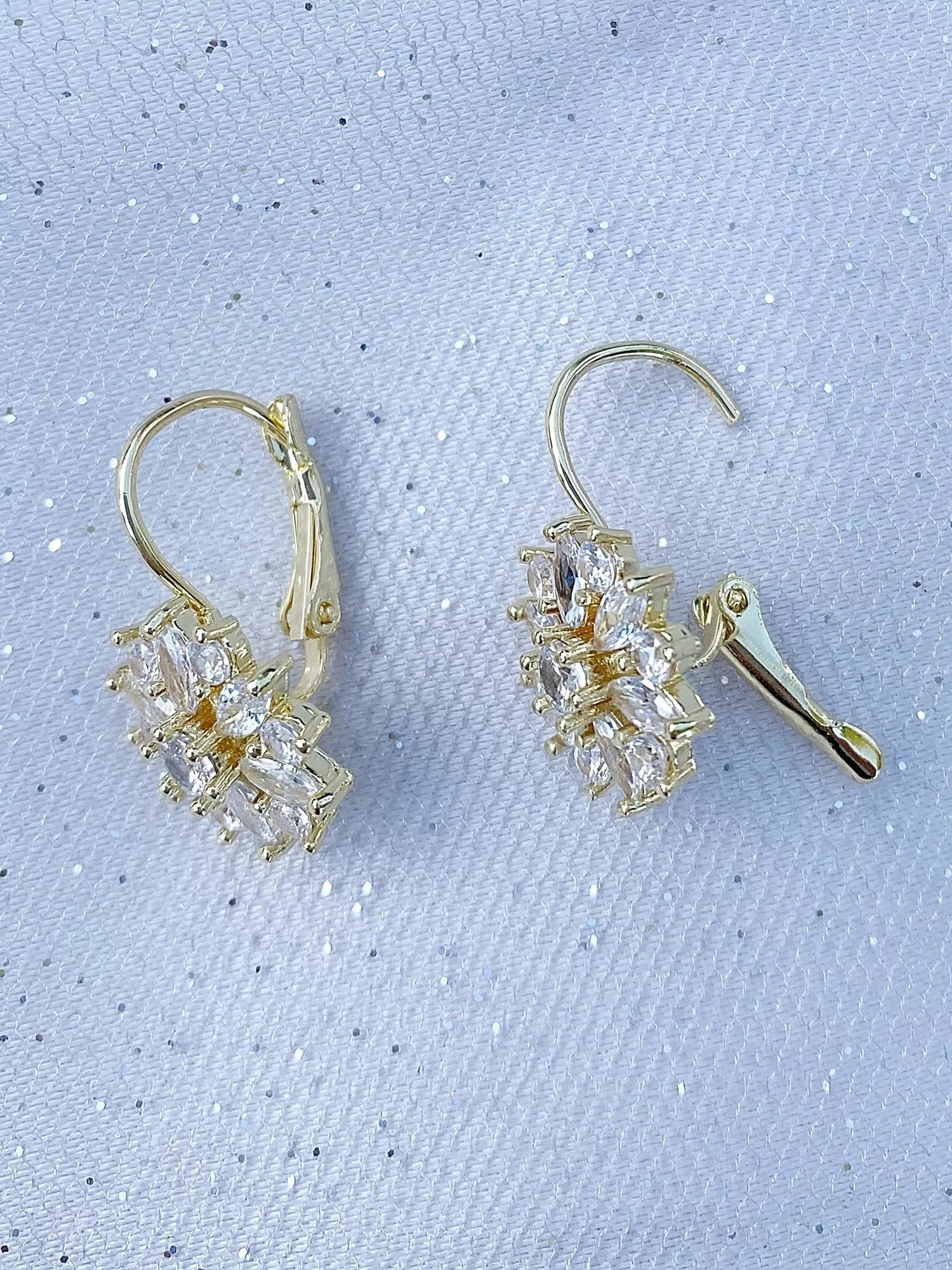 QueenMee floral diamante earrings, UK version