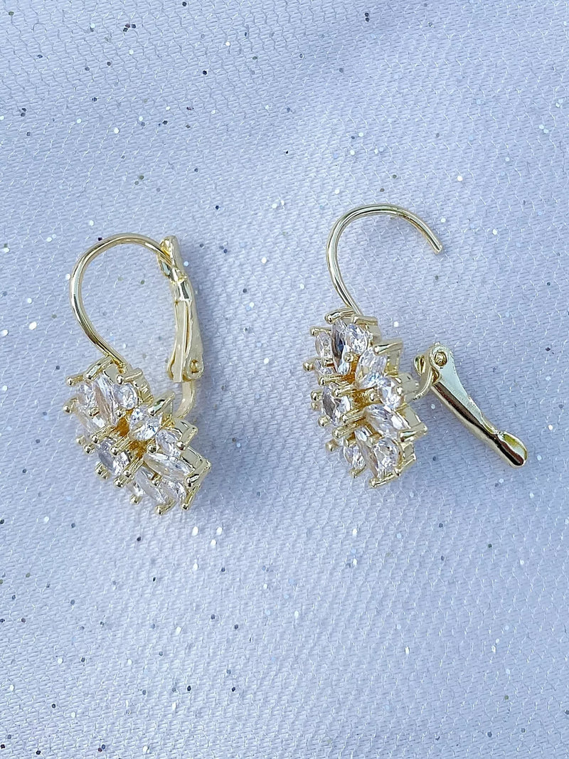 QueenMee floral diamante earrings, UK version