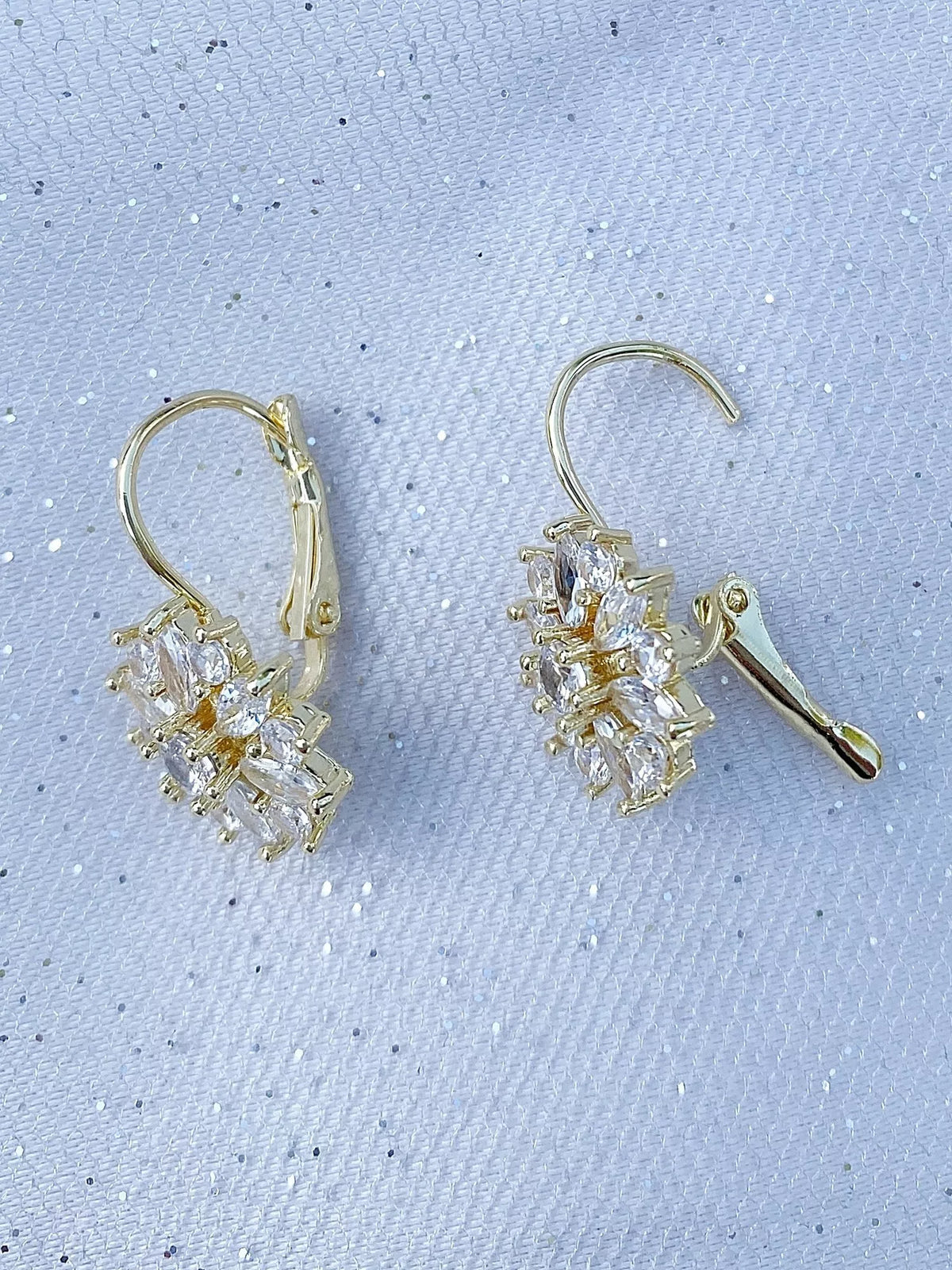 QueenMee floral diamante earrings, UK version