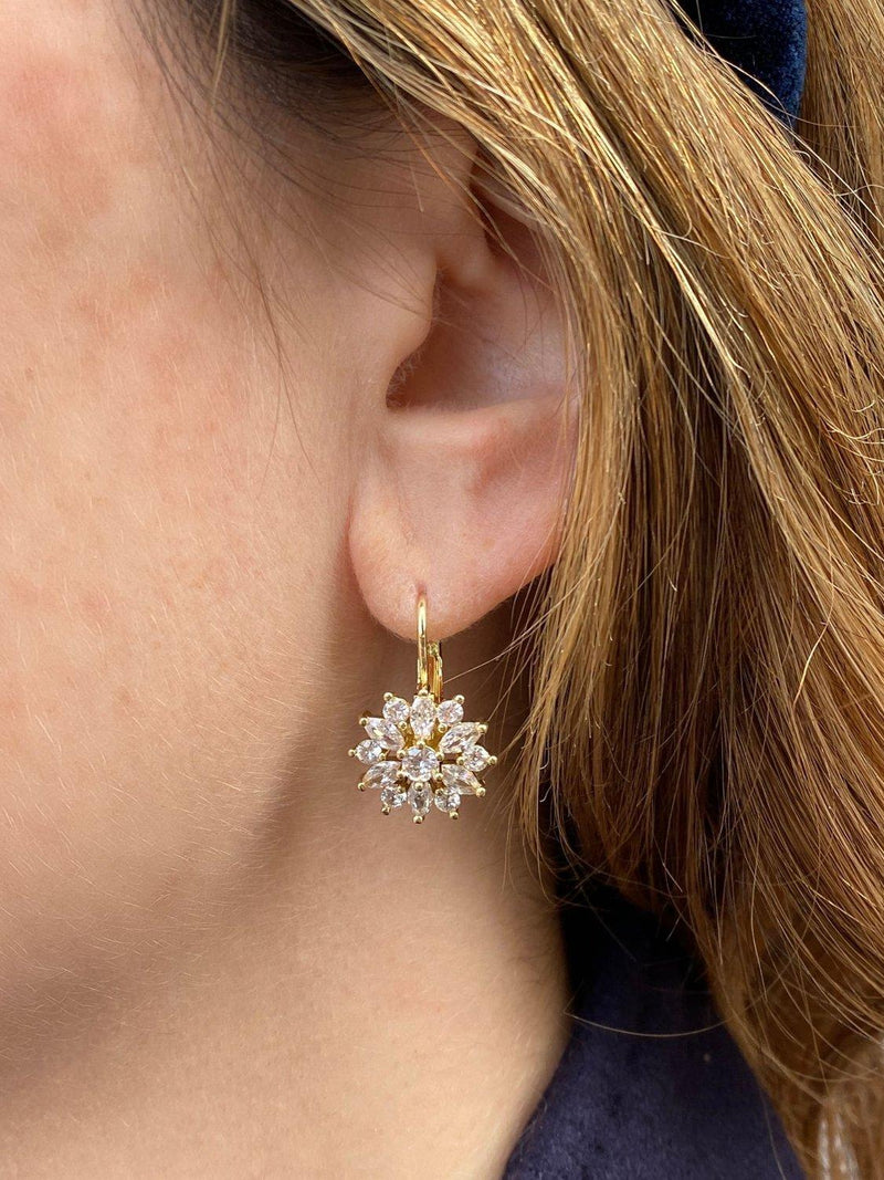 QueenMee floral diamante earrings, UK version