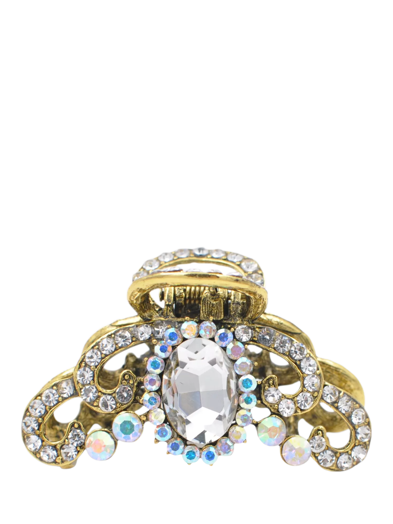 QueenMee gold diamante hair claw, imported from the UK