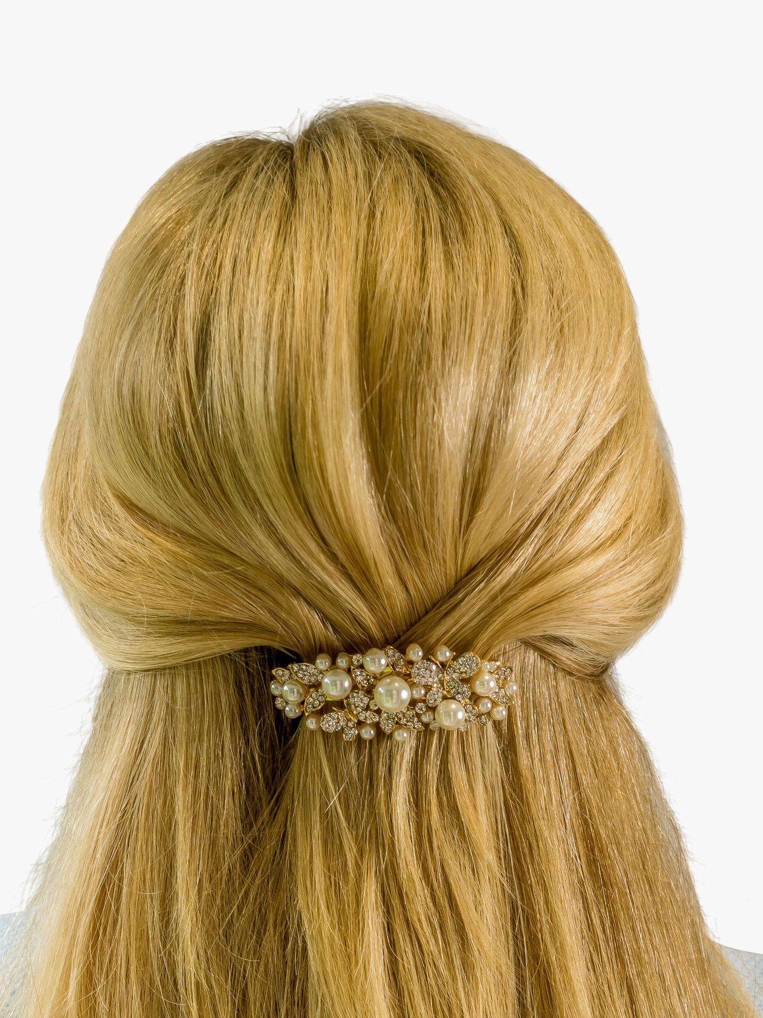 QueenMee embellished butterfly hair clip crystal gold, UK version