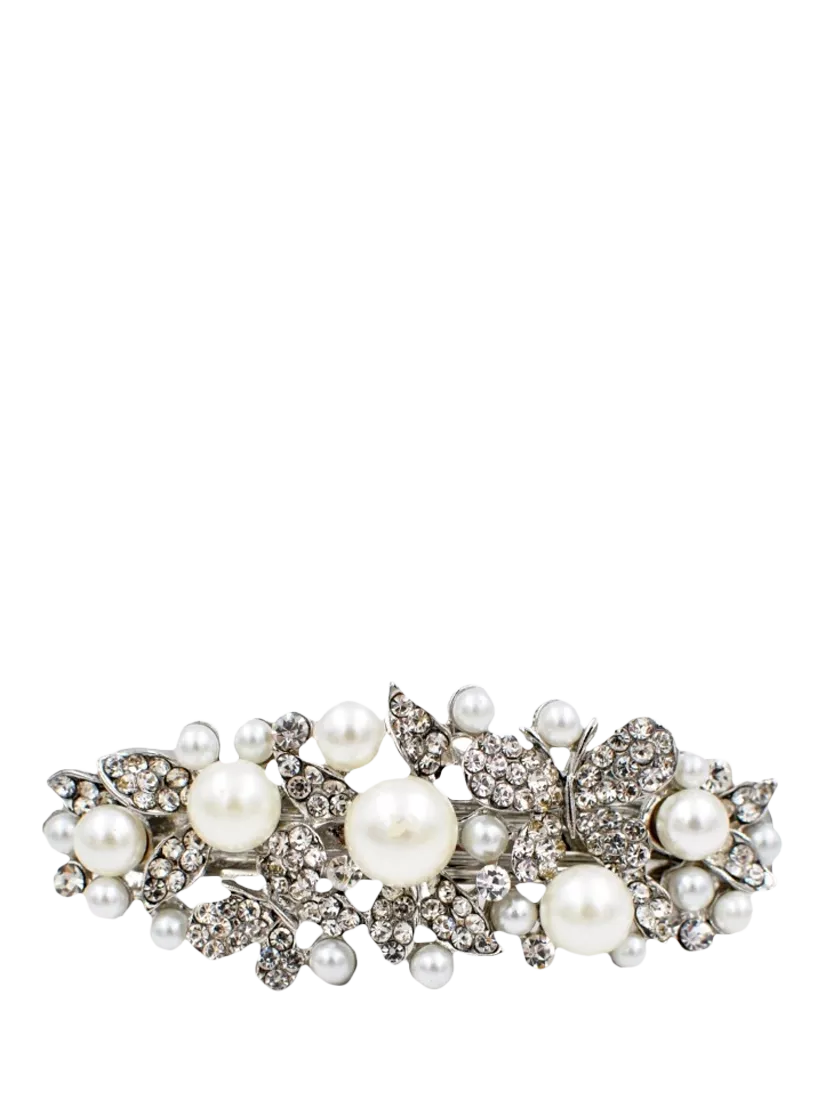 QueenMee butterfly embellished hair clip crystal silver (British brand)
