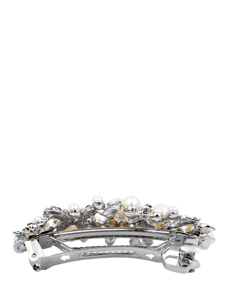 QueenMee butterfly embellished hair clip crystal silver (British brand)