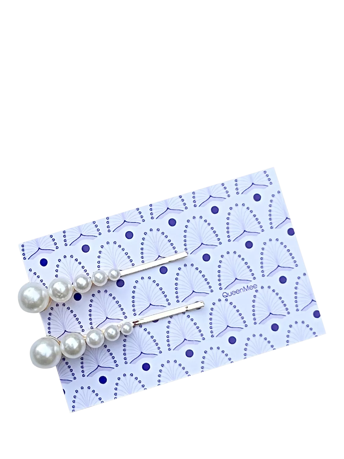 QueenMee pearl hair slides with graduated pearls - British product