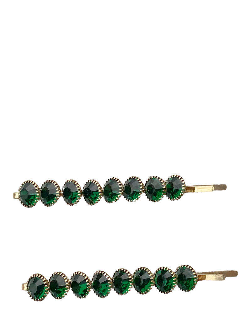 QueenMee crystal hair slides gold, UK version