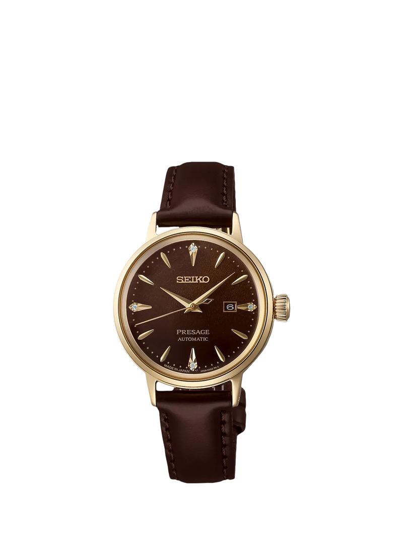 Seiko Presage Cocktail Time leather strap watch 30mm (British brand)