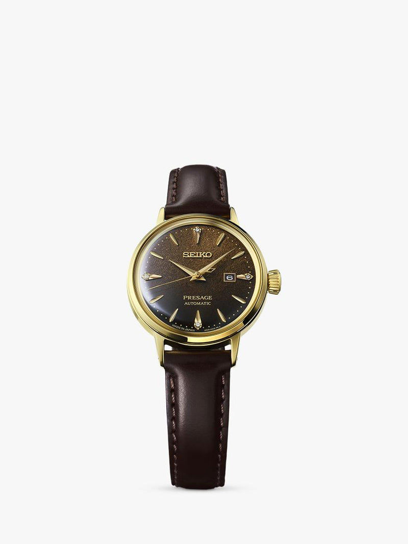 Seiko Presage Cocktail Time leather strap watch 30mm (British brand)