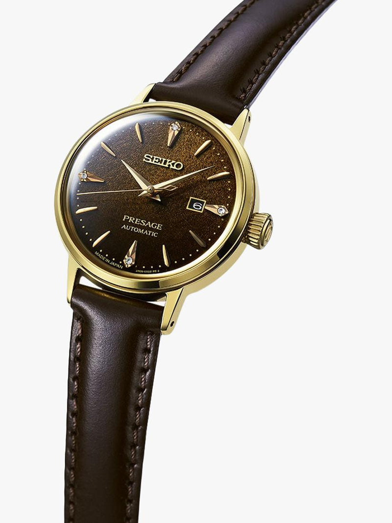 Seiko Presage Cocktail Time leather strap watch 30mm (British brand)
