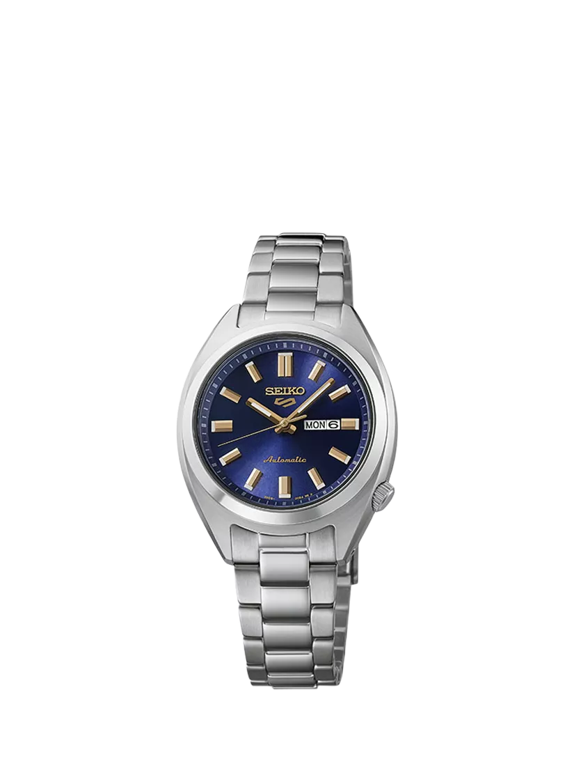 Seiko automatic watch blue dial stainless steel bracelet, UK version