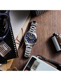 Seiko automatic watch blue dial stainless steel bracelet, UK version
