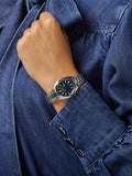 Seiko automatic watch blue dial stainless steel bracelet, UK version