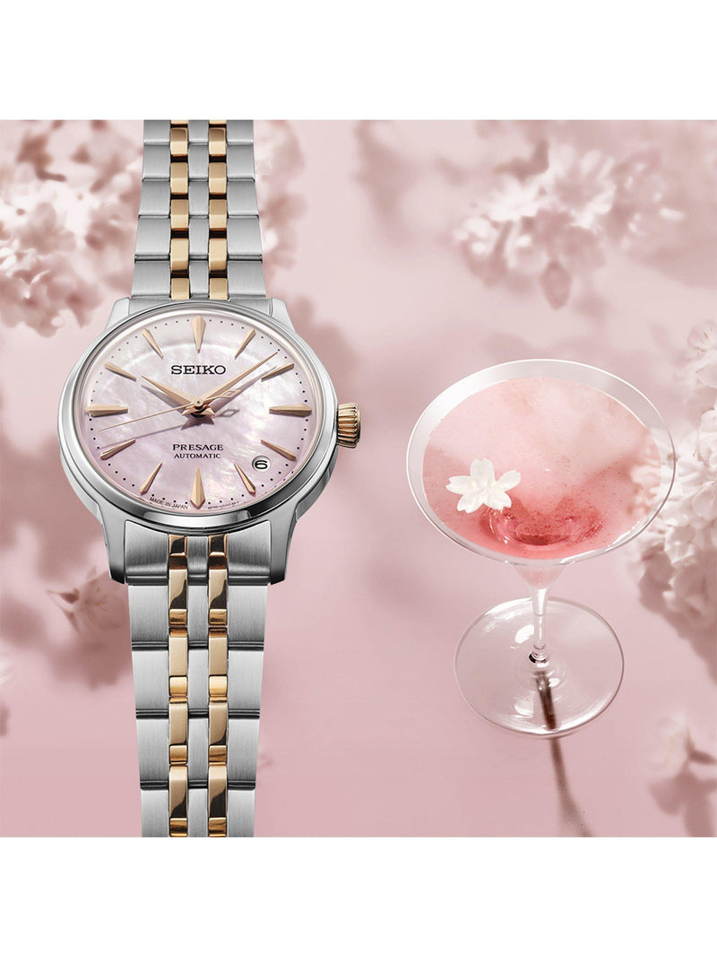 Seiko Presage SRPM06J1 automatic watch sakura pink dial, imported from the UK