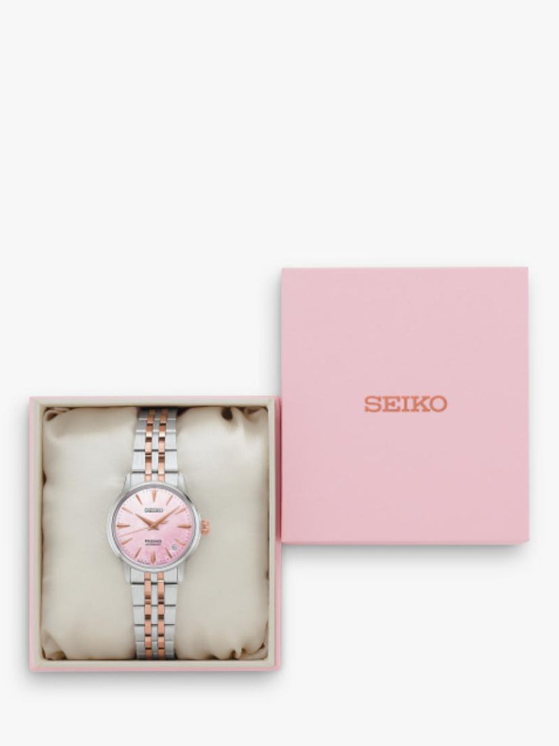 Seiko Presage SRPM06J1 automatic watch sakura pink dial, imported from the UK