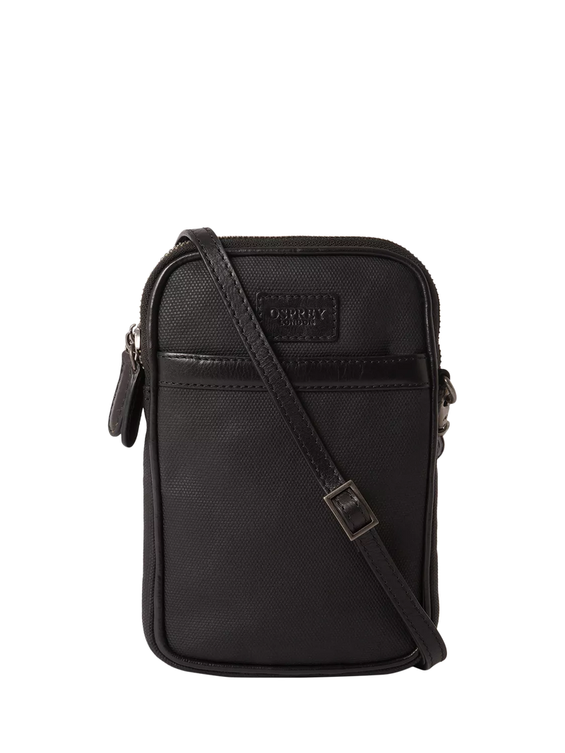 Osprey London Grantham phone bag crossbody waxed canvas 19x12x4cm, UK version