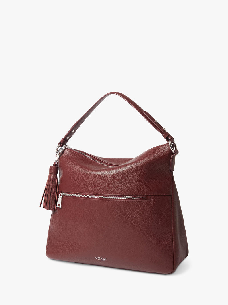 Osprey London Stella leather hobo bag with two straps (British brand)