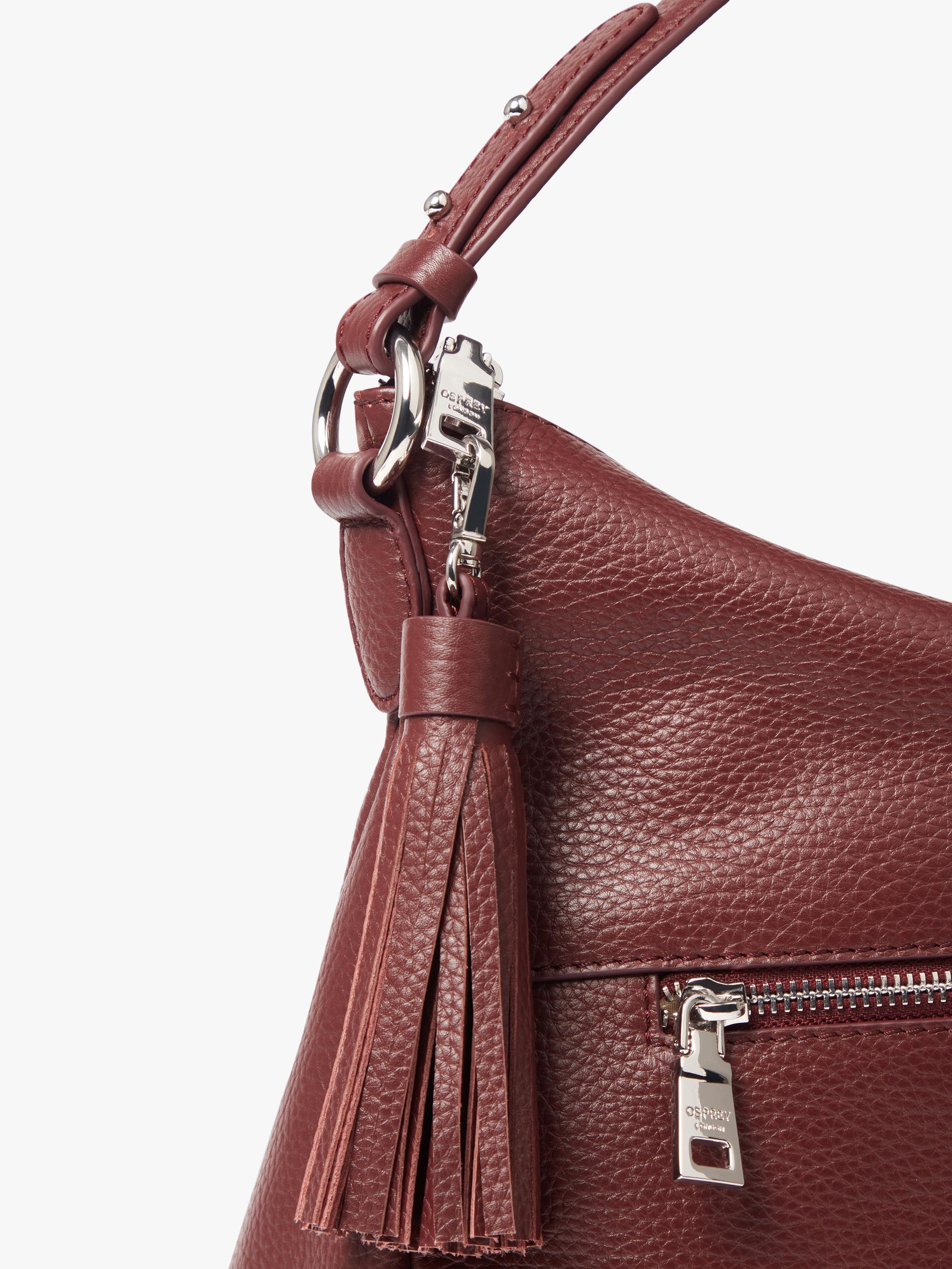 Osprey London Stella leather hobo bag with two straps (British brand)