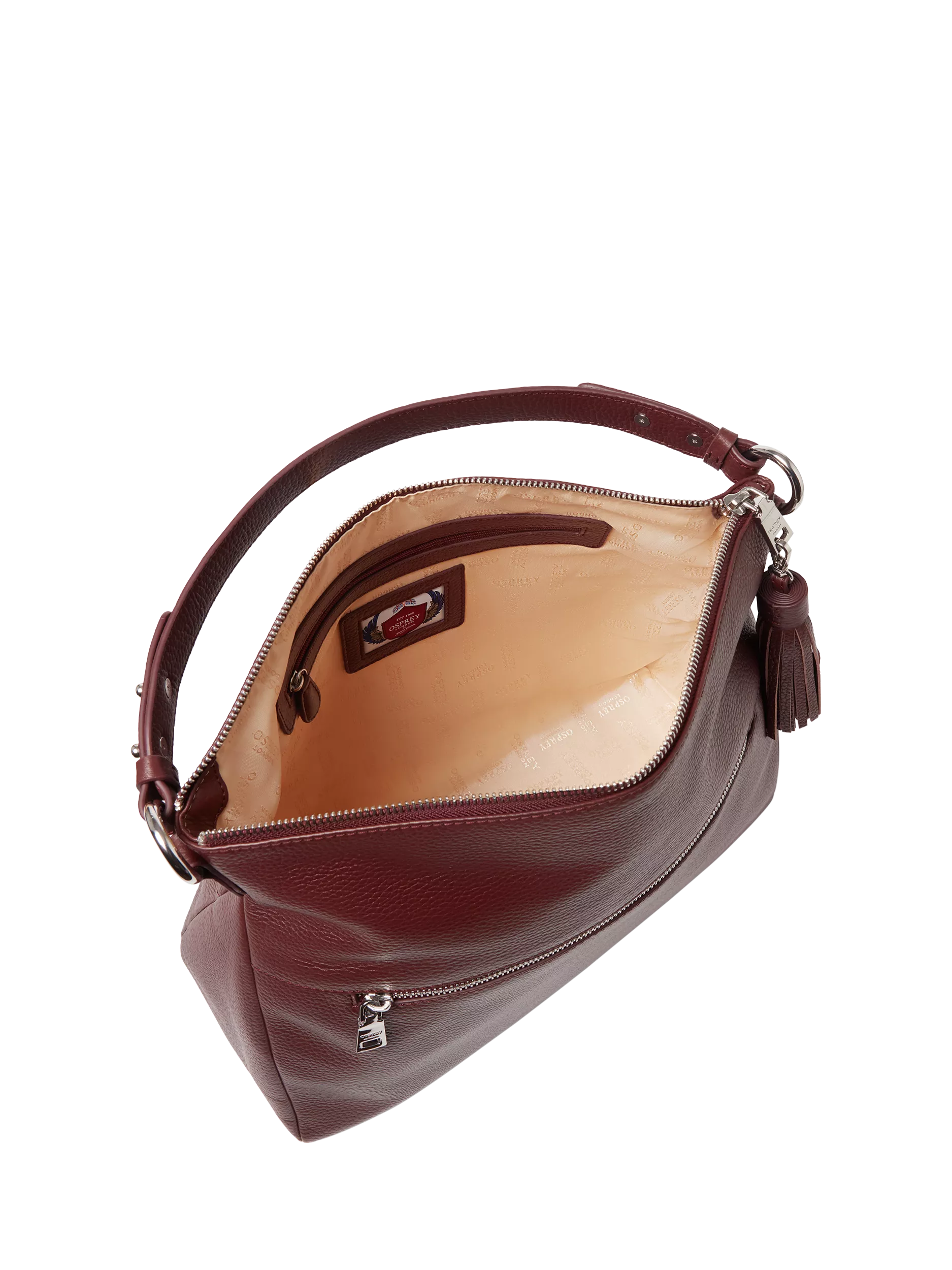Osprey London Stella leather hobo bag with two straps (British brand)