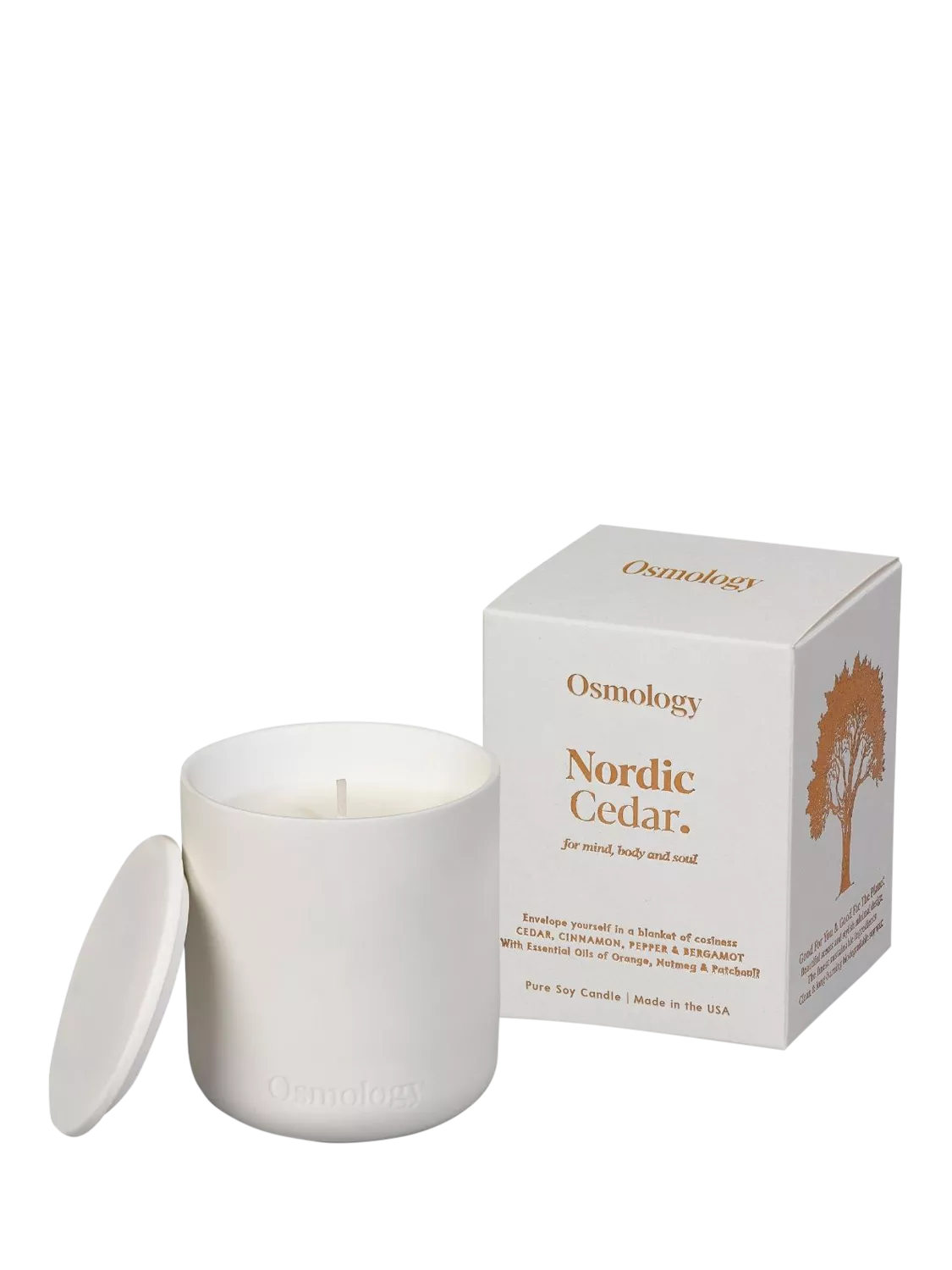 Osmology by Aery Nordic Cedar scented candle 280g, imported from the UK