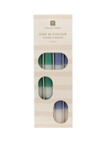 Talking Tables dinner candles striped green and blue pack of 4, imported from the UK