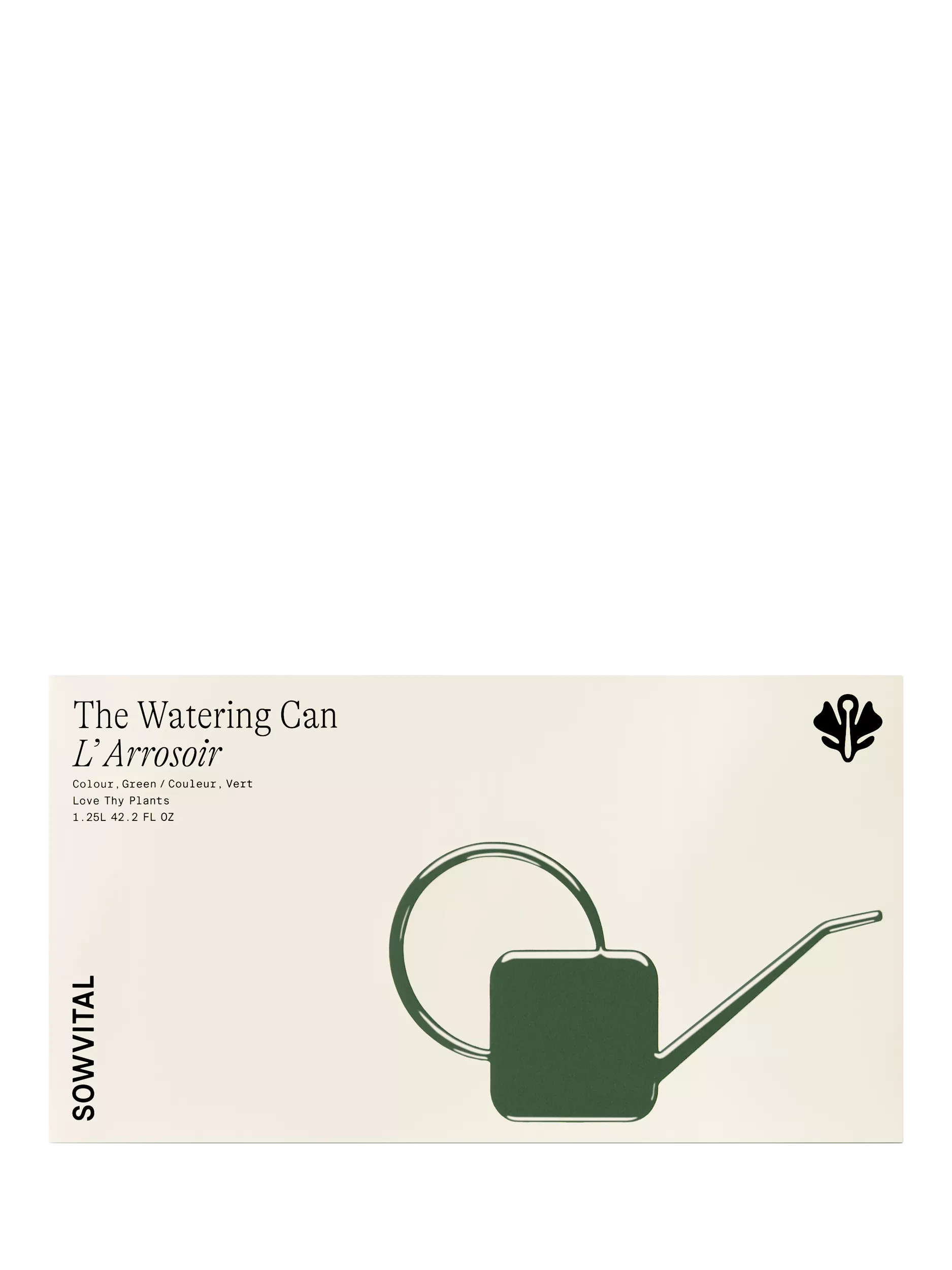 Sowvital watering can Love Thy Plants 1.25L green - British product