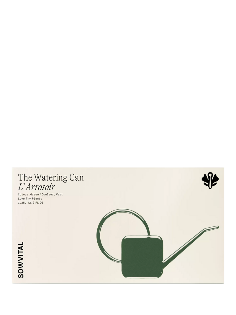Sowvital watering can Love Thy Plants 1.25L green - British product