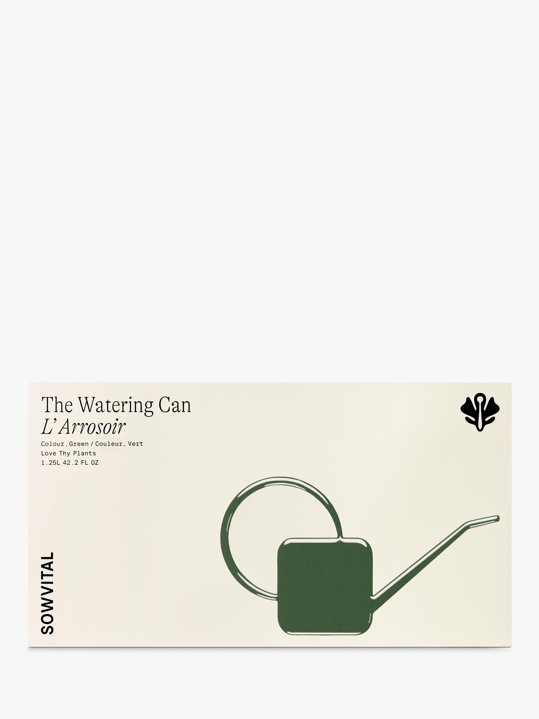Sowvital watering can Love Thy Plants 1.25L green - British product