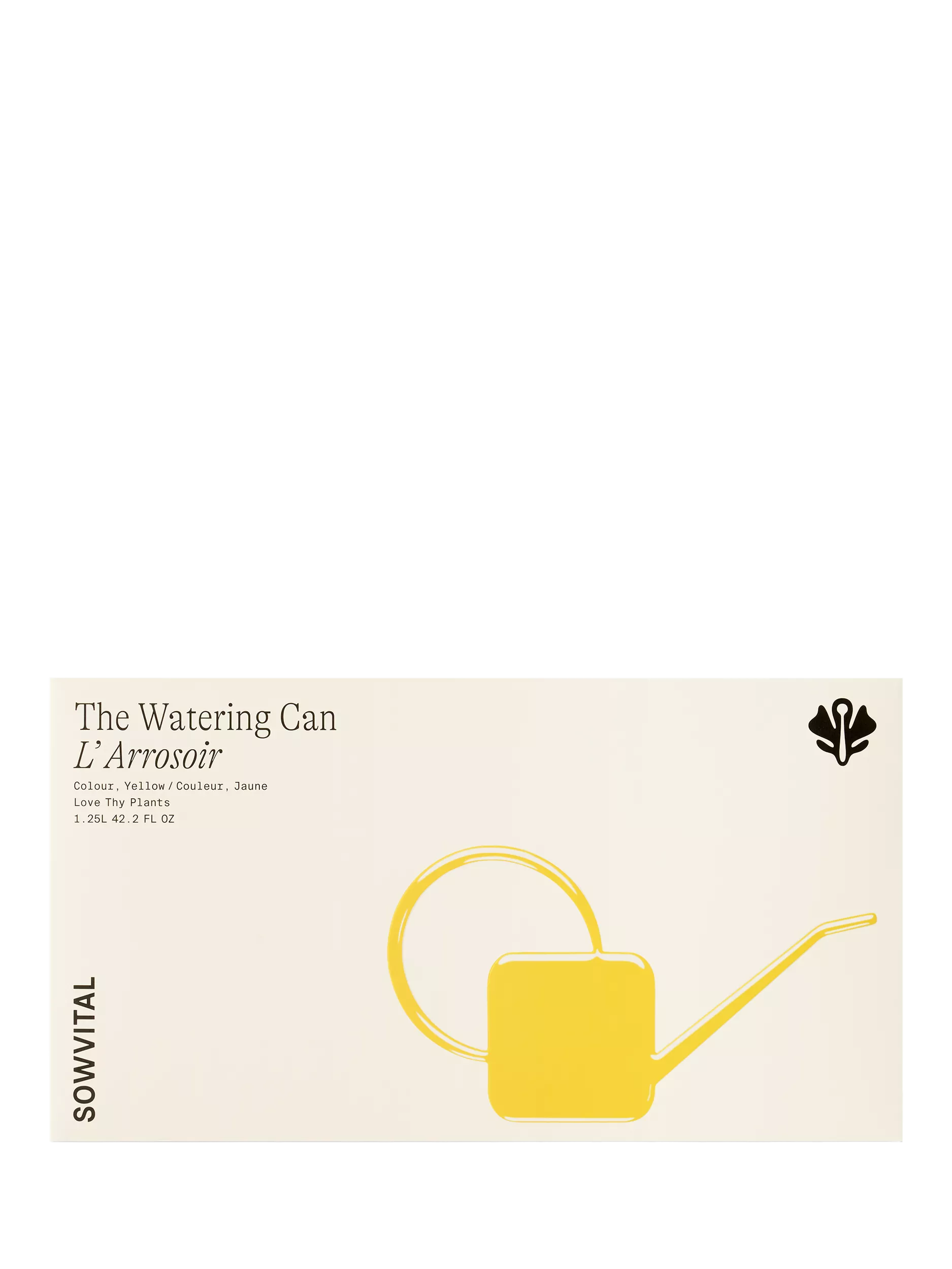 Sowvital watering can yellow 1.25L, imported from the UK