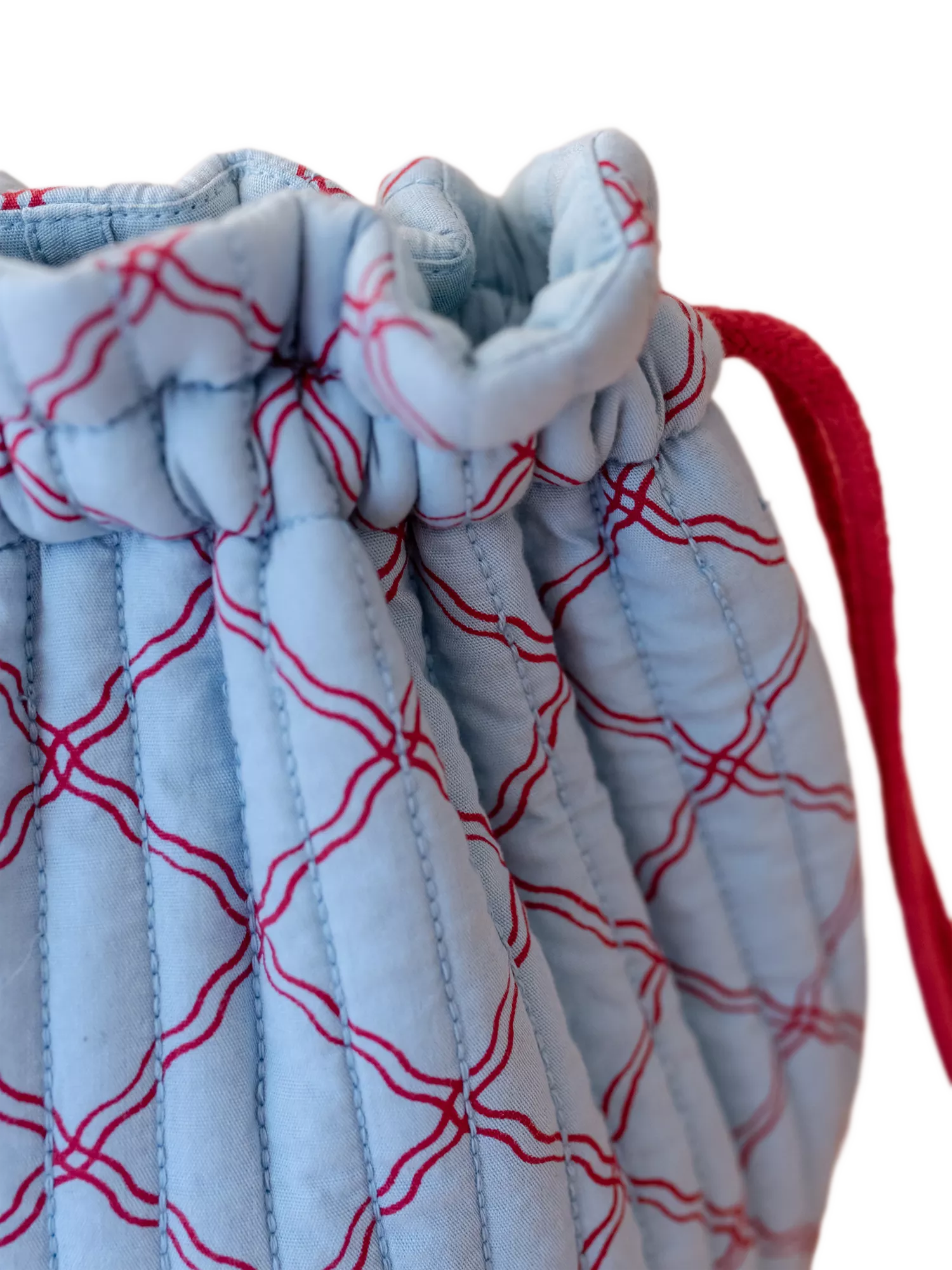TBCo blue lattice quilted wash bag, imported from the UK