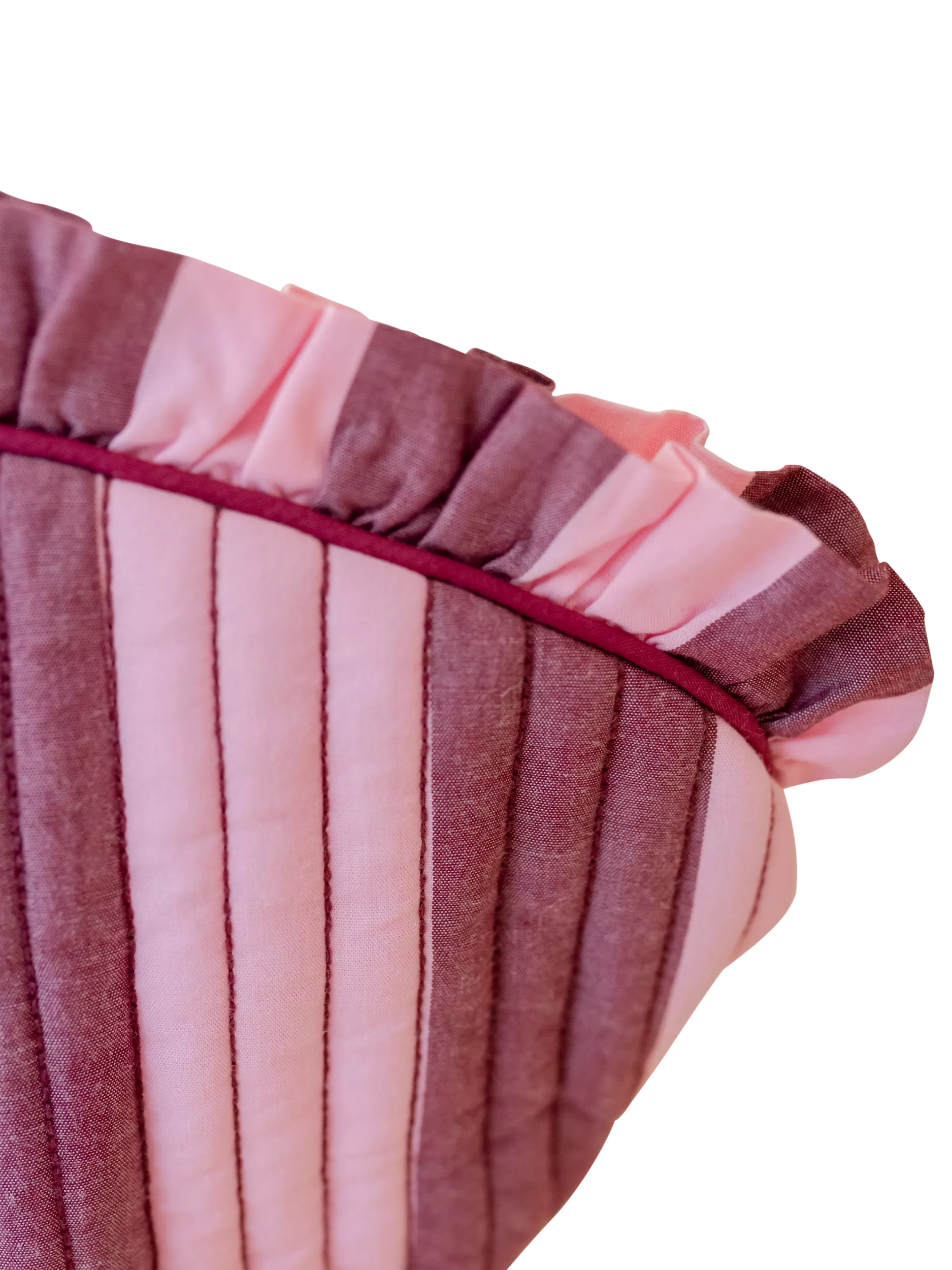 TBCo cotton pink stripe ruffle wash bag (British brand)