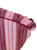 TBCo cotton pink stripe ruffle wash bag (British brand)