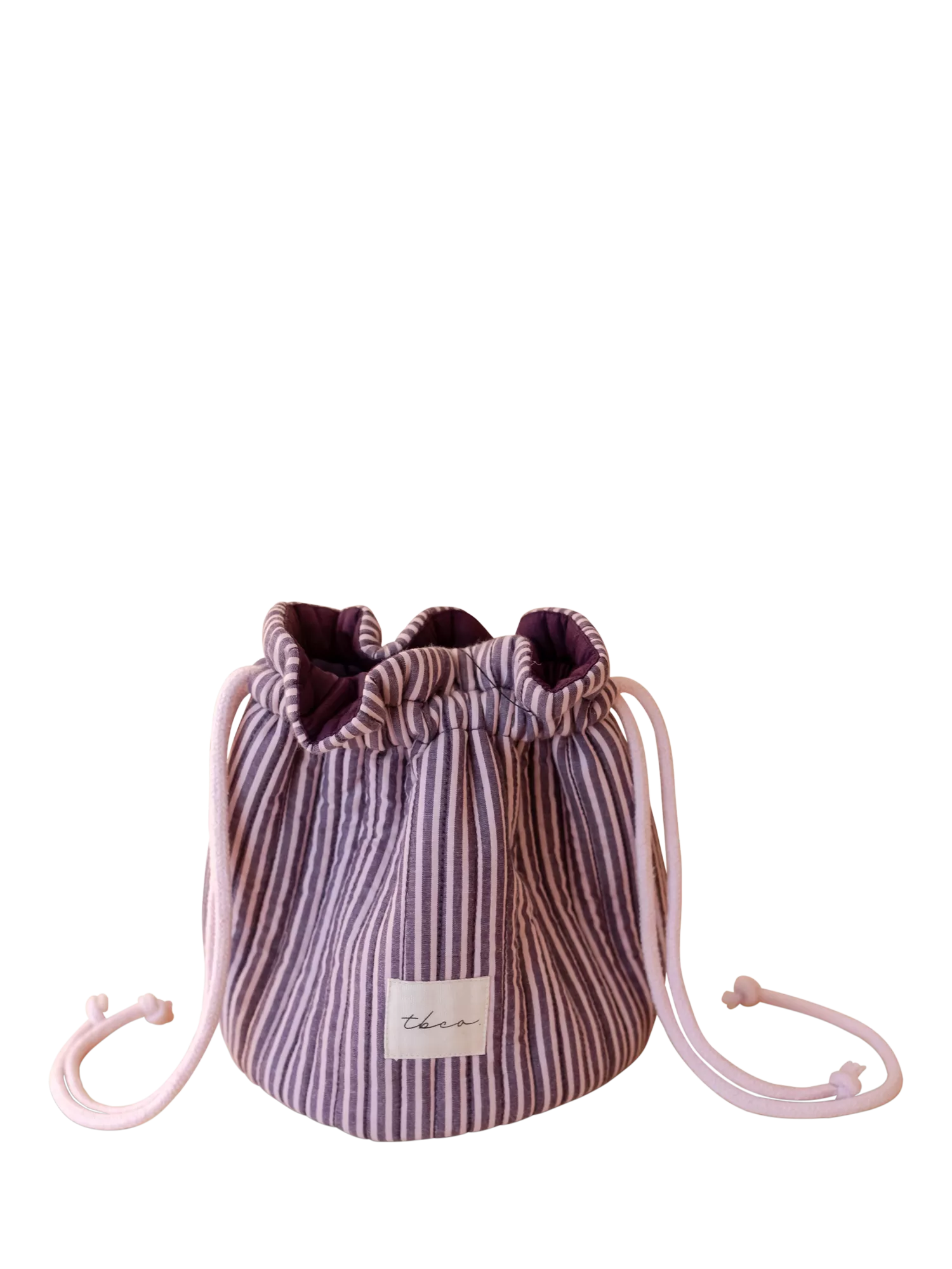 TBCo quilted wash bag in pink and burgundy, imported from the UK