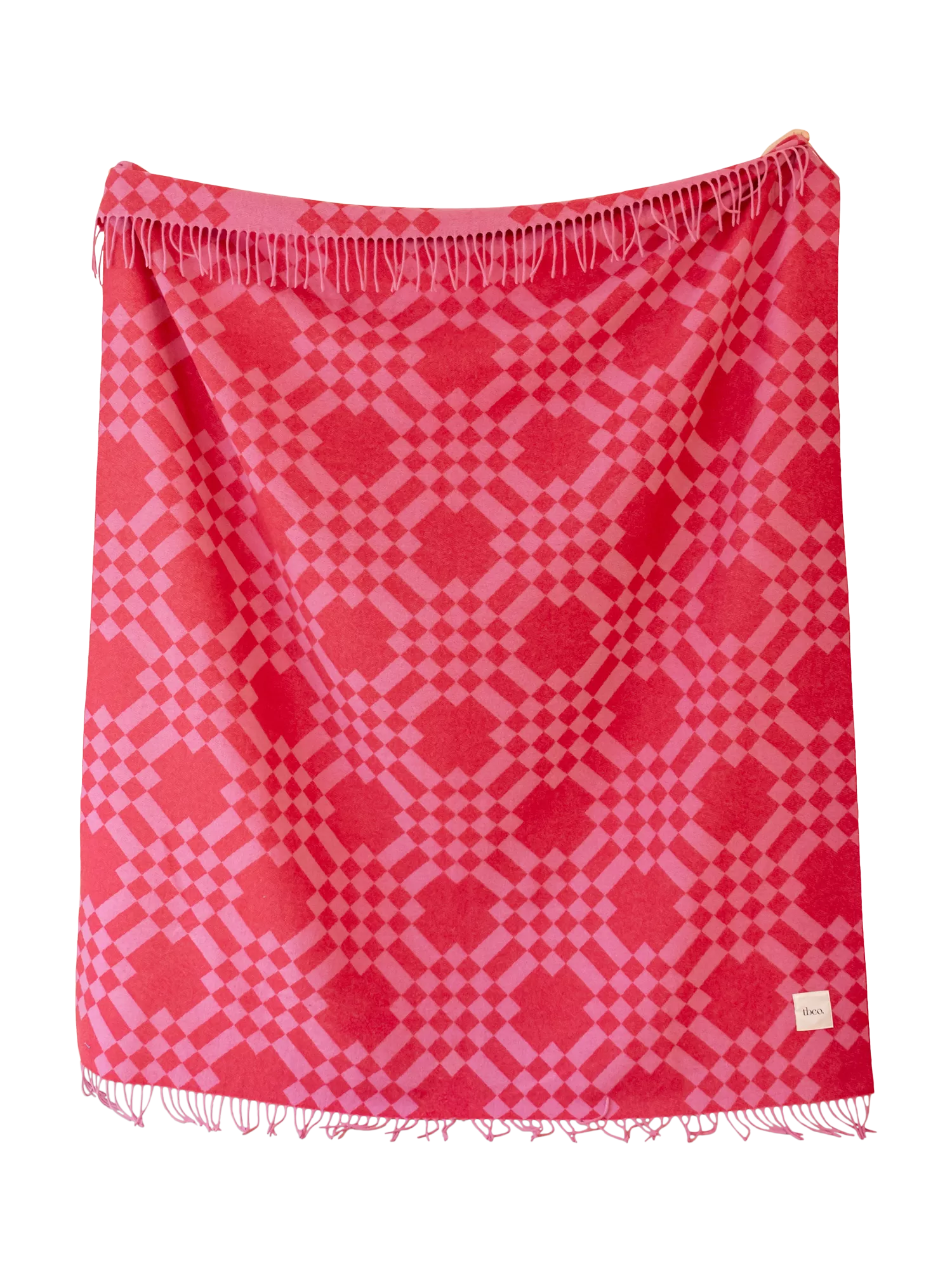TBCo stripe harlequin lambswool blanket Pink Pixel, imported from the UK