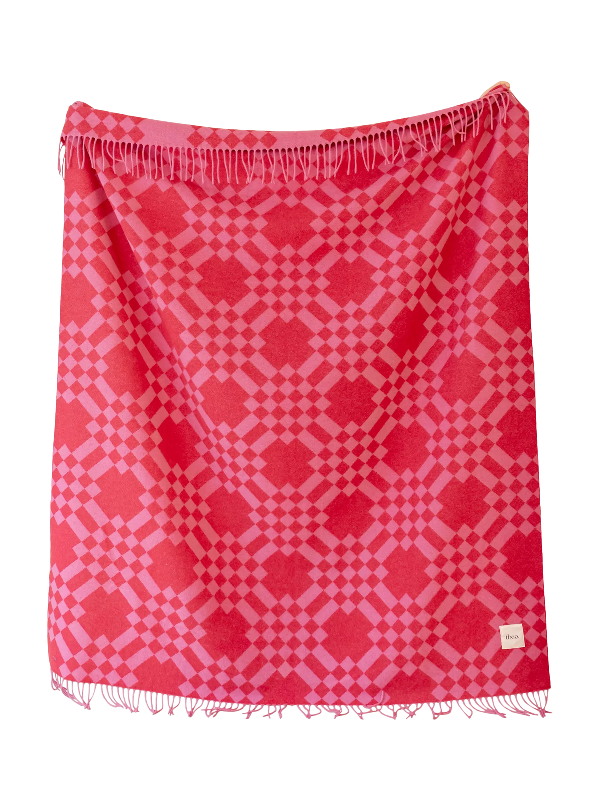 TBCo stripe harlequin lambswool blanket Pink Pixel, imported from the UK
