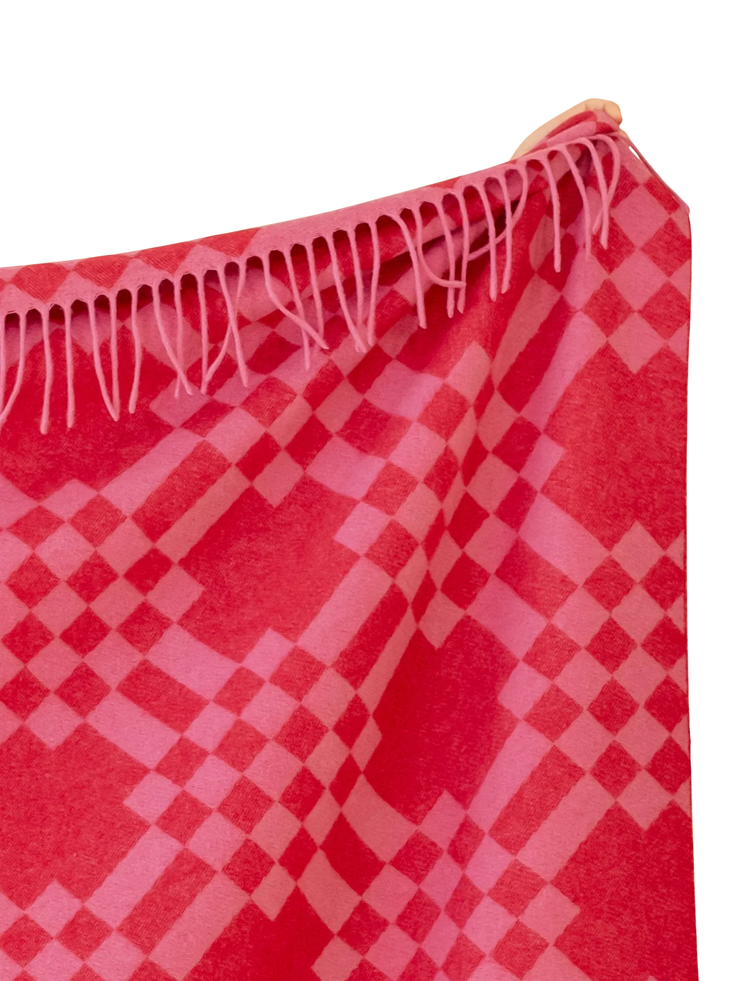 TBCo stripe harlequin lambswool blanket Pink Pixel, imported from the UK