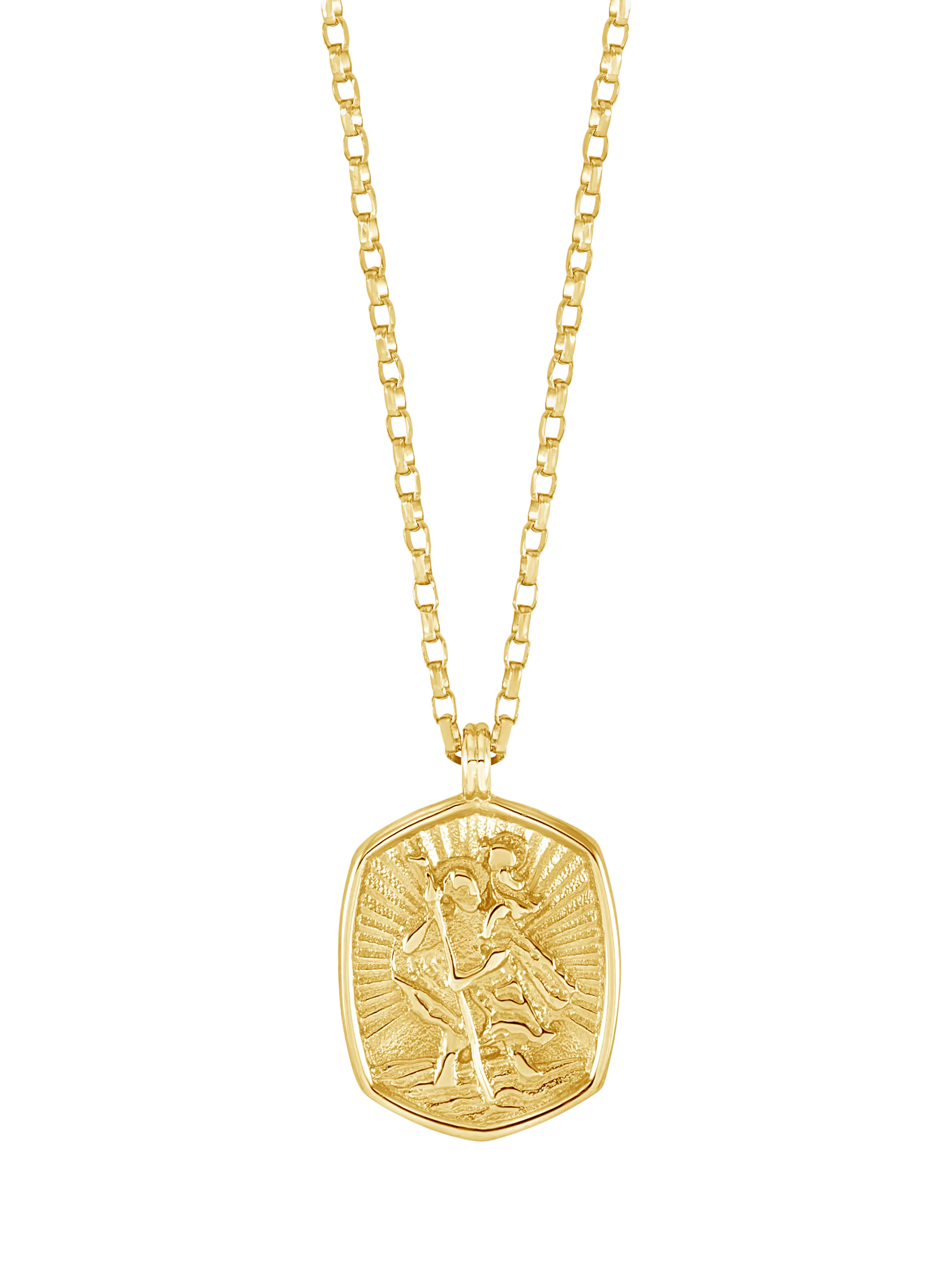 Dower & Hall St. Christopher tiny talisman gold pendant necklace (British brand)