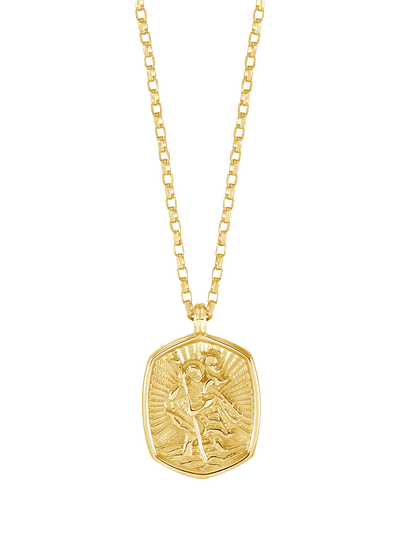 John Lewis Dower & Hall St. Christopher Tiny Talisman Necklace, Gold, 50cm- Buy online at McGrocer