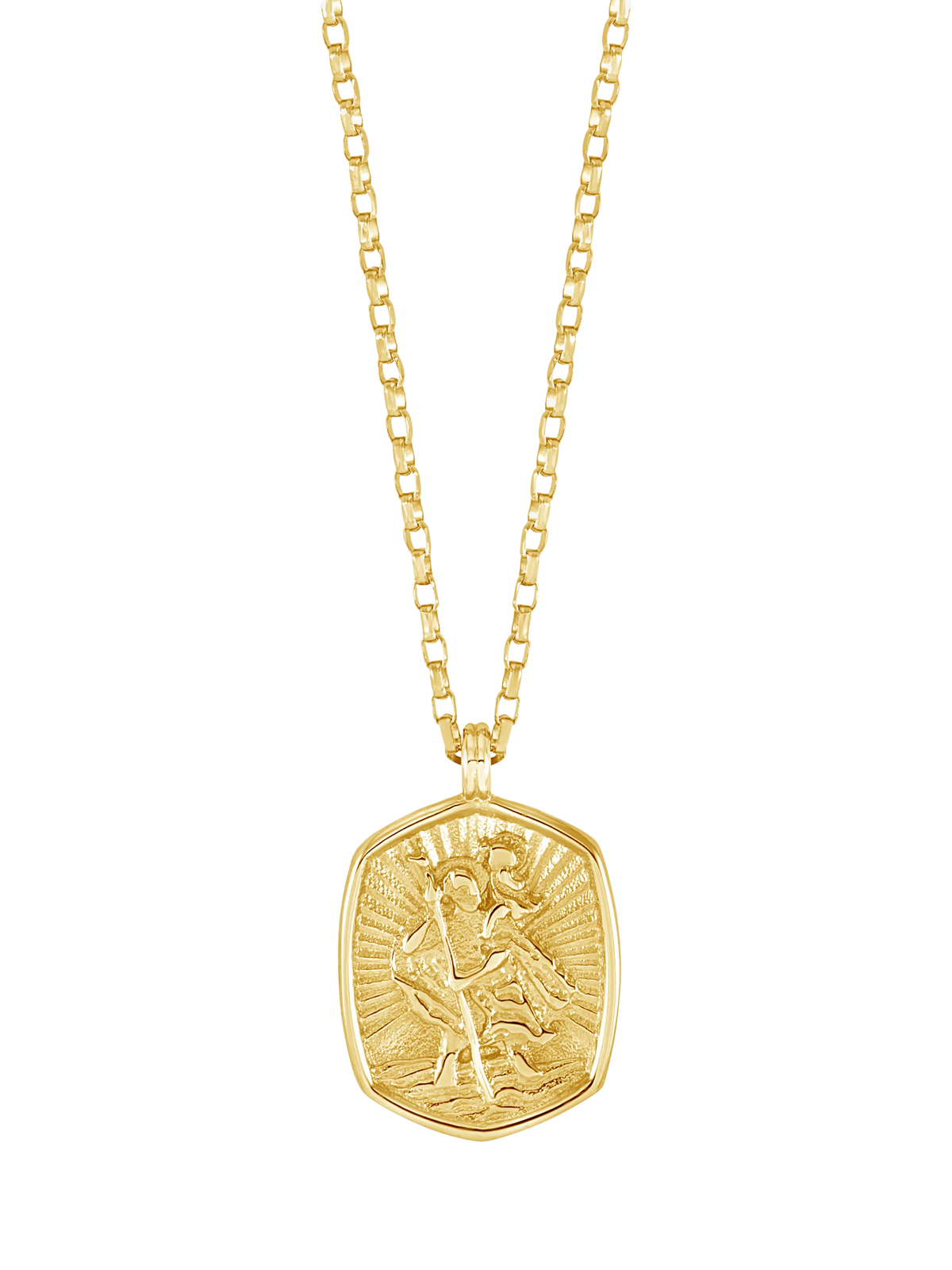 Dower & Hall St. Christopher tiny talisman gold pendant necklace (British brand)