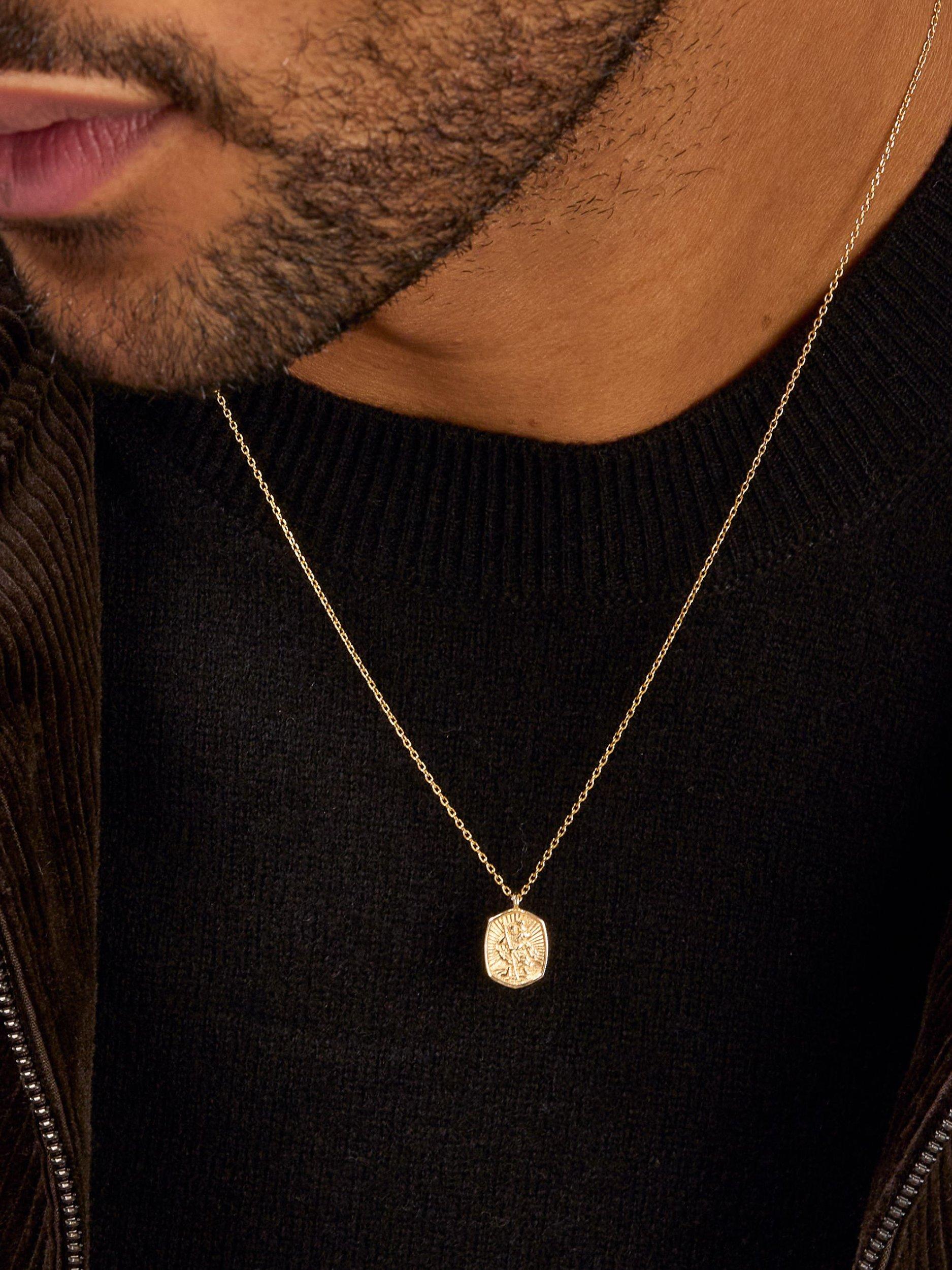 Dower & Hall St. Christopher tiny talisman gold pendant necklace (British brand)